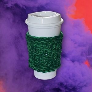 Handmade Knit coffee sleeve or cozy